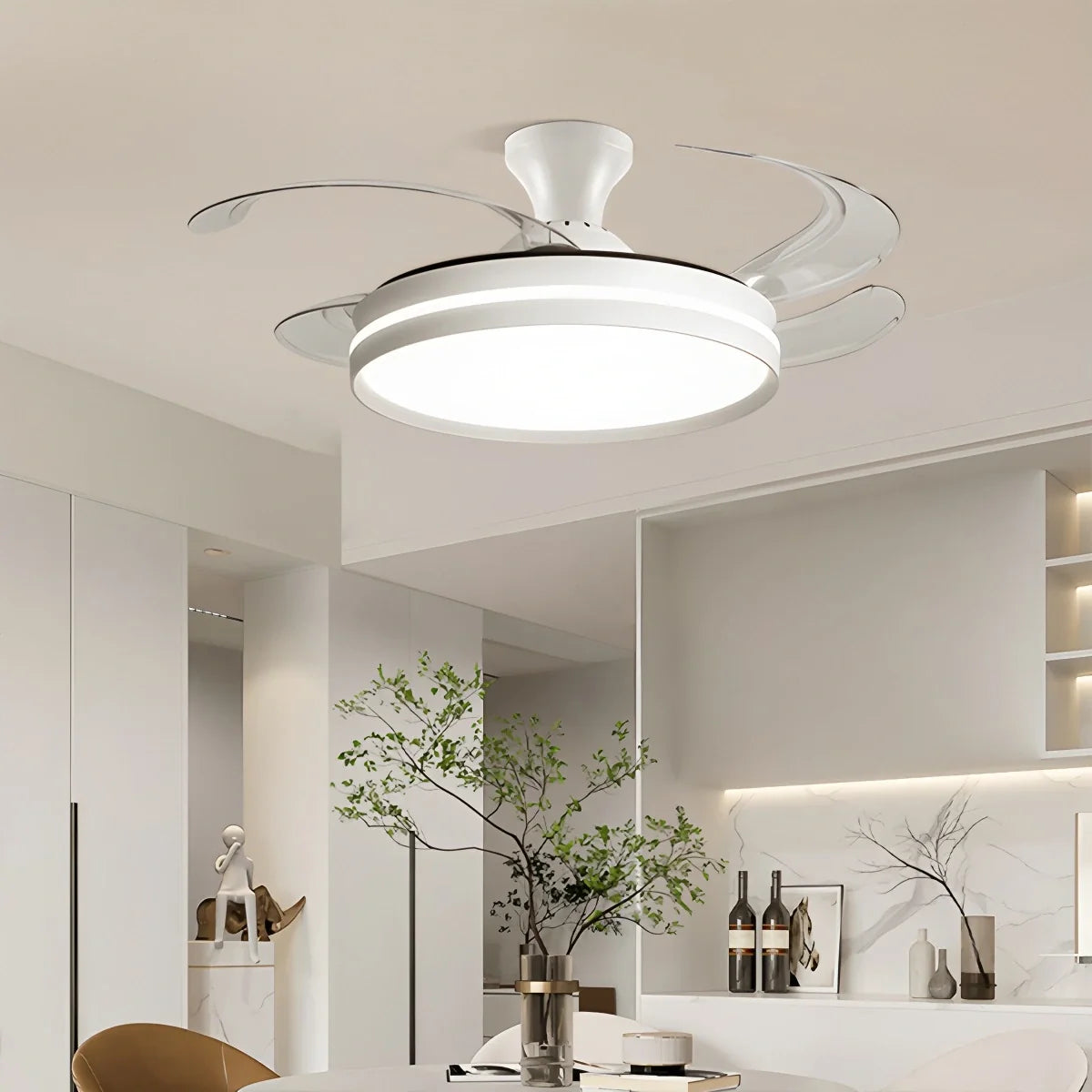 Modern Silent Remote Control Ceiling Fan with Light
