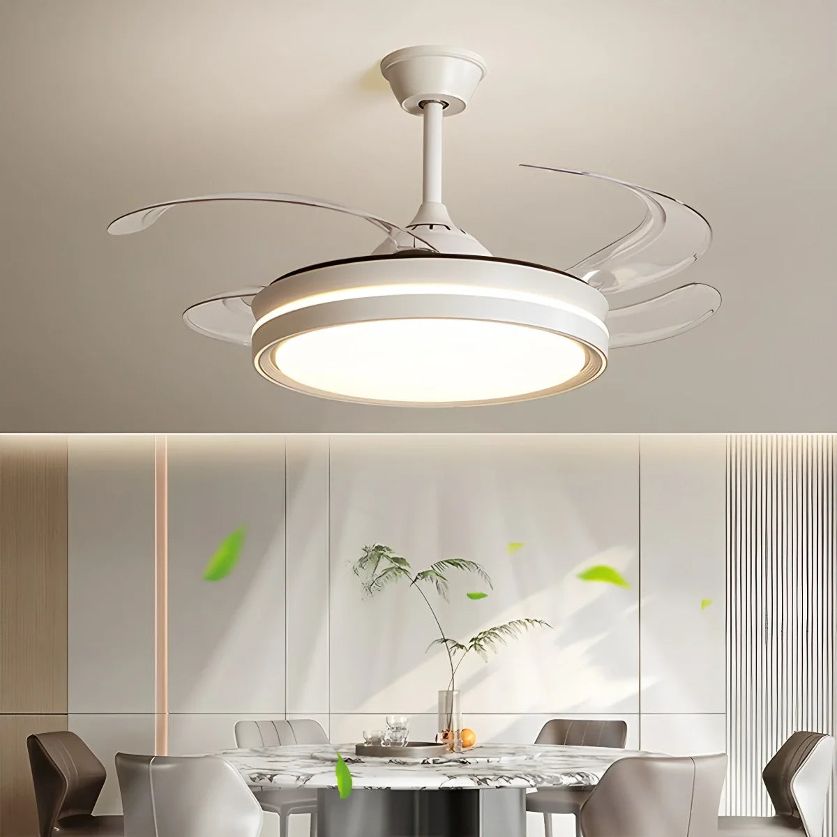 Modern Silent Remote Control Ceiling Fan with Light
