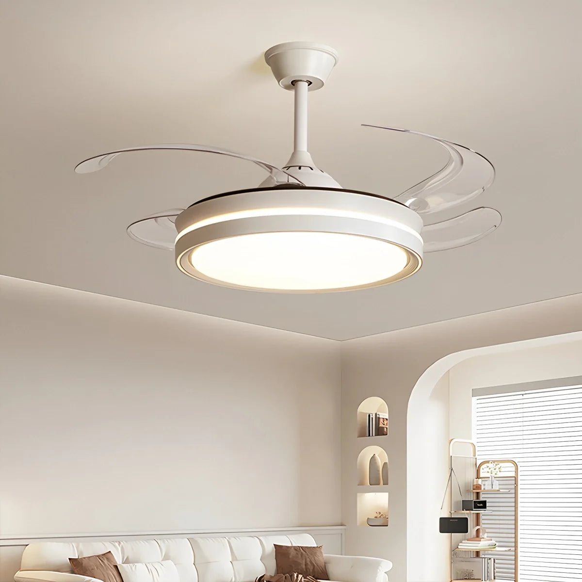 Modern Silent Remote Control Ceiling Fan with Light