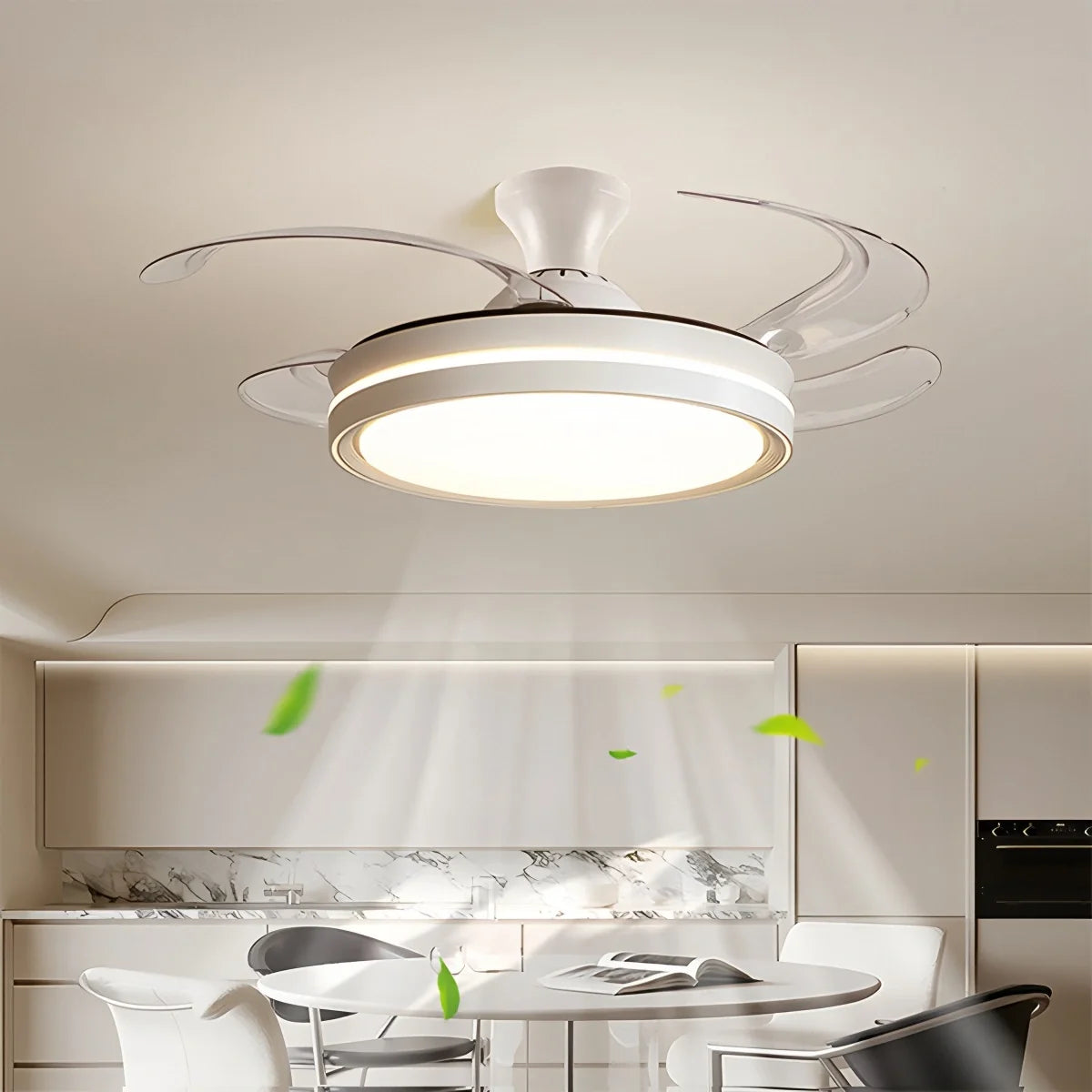 Modern Silent Remote Control Ceiling Fan with Light