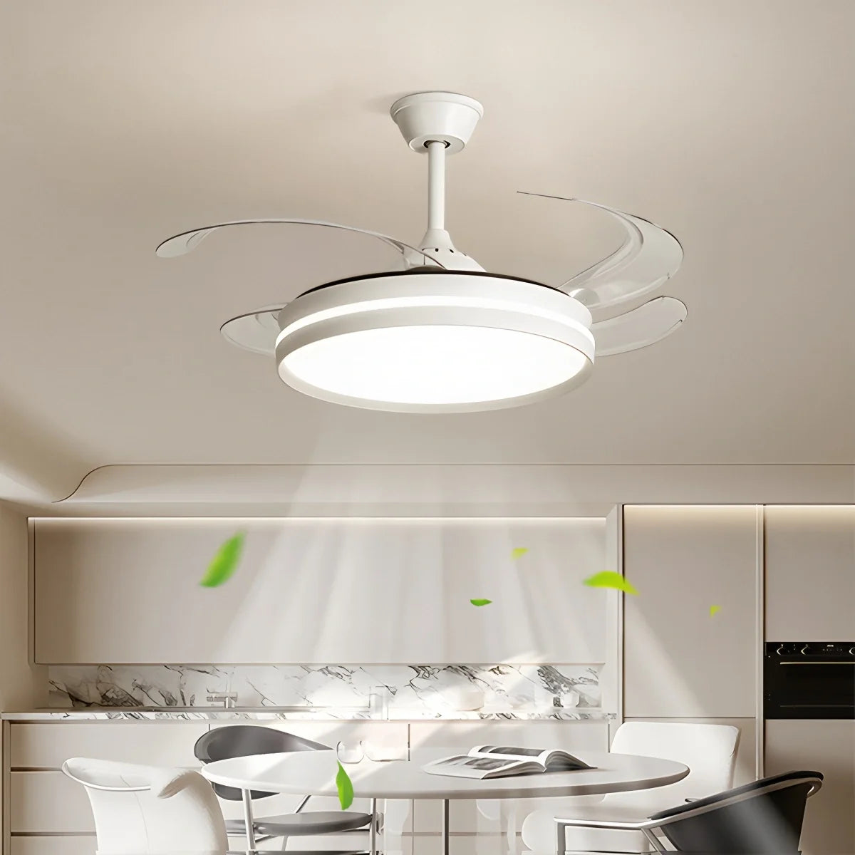 Modern Silent Remote Control Ceiling Fan with Light