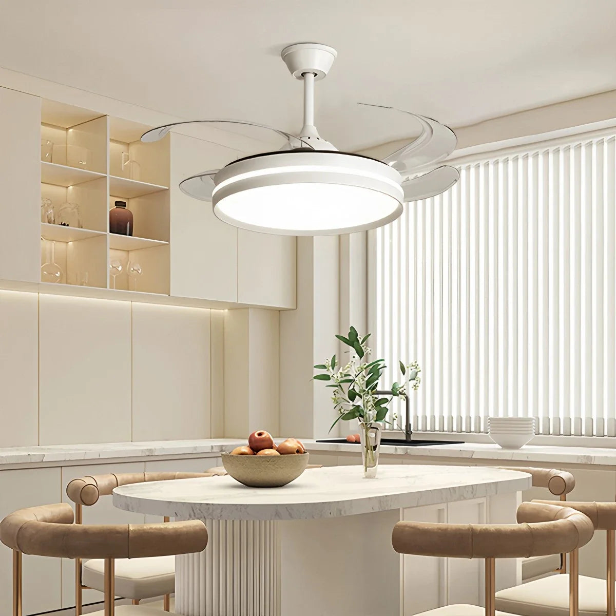 Modern Silent Remote Control Ceiling Fan with Light