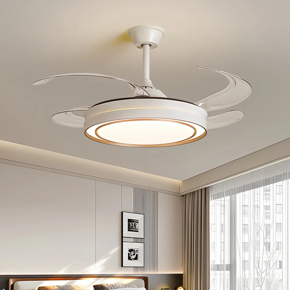 Modern Round Ceiling Fan Light with Remote Control