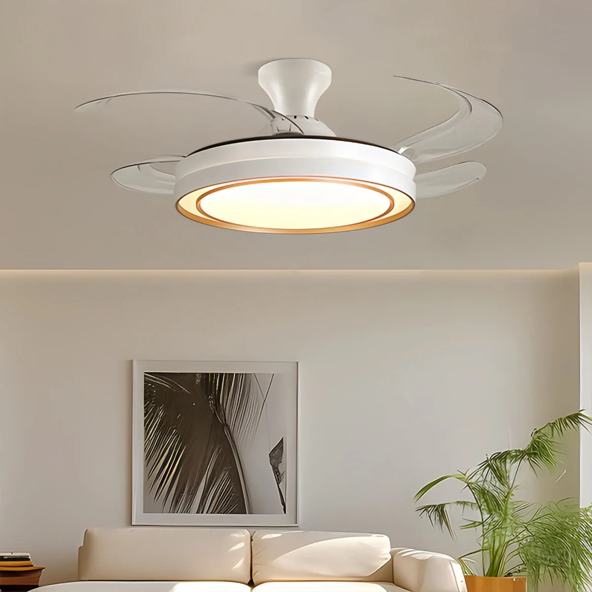 Modern Round Ceiling Fan Light with Remote Control