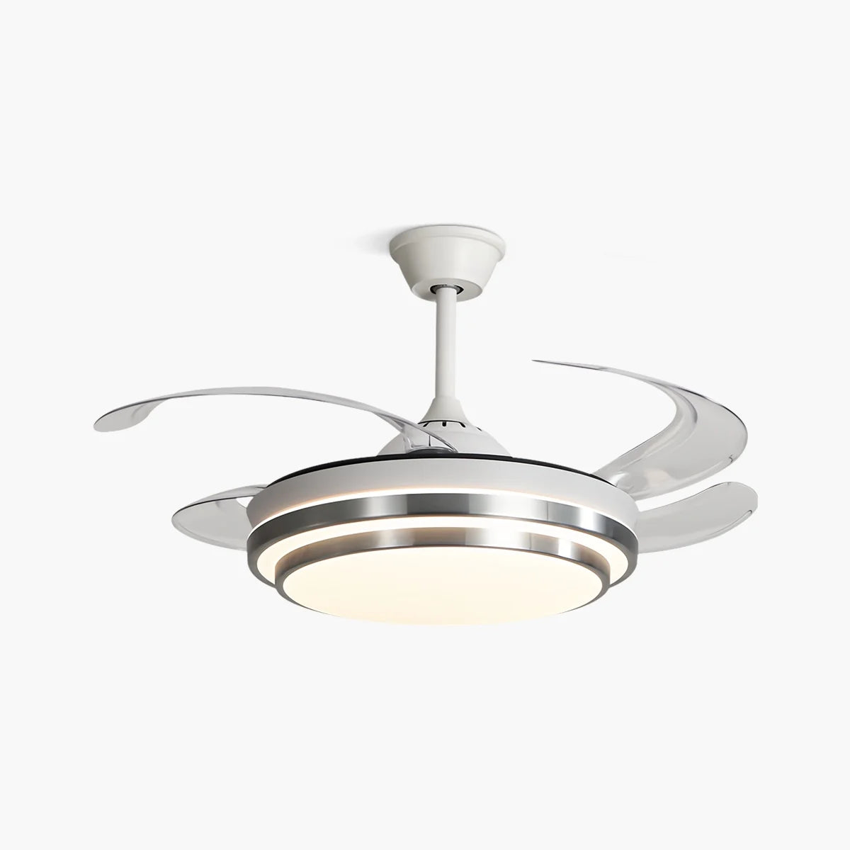 Modern White Ceiling Fan with Light