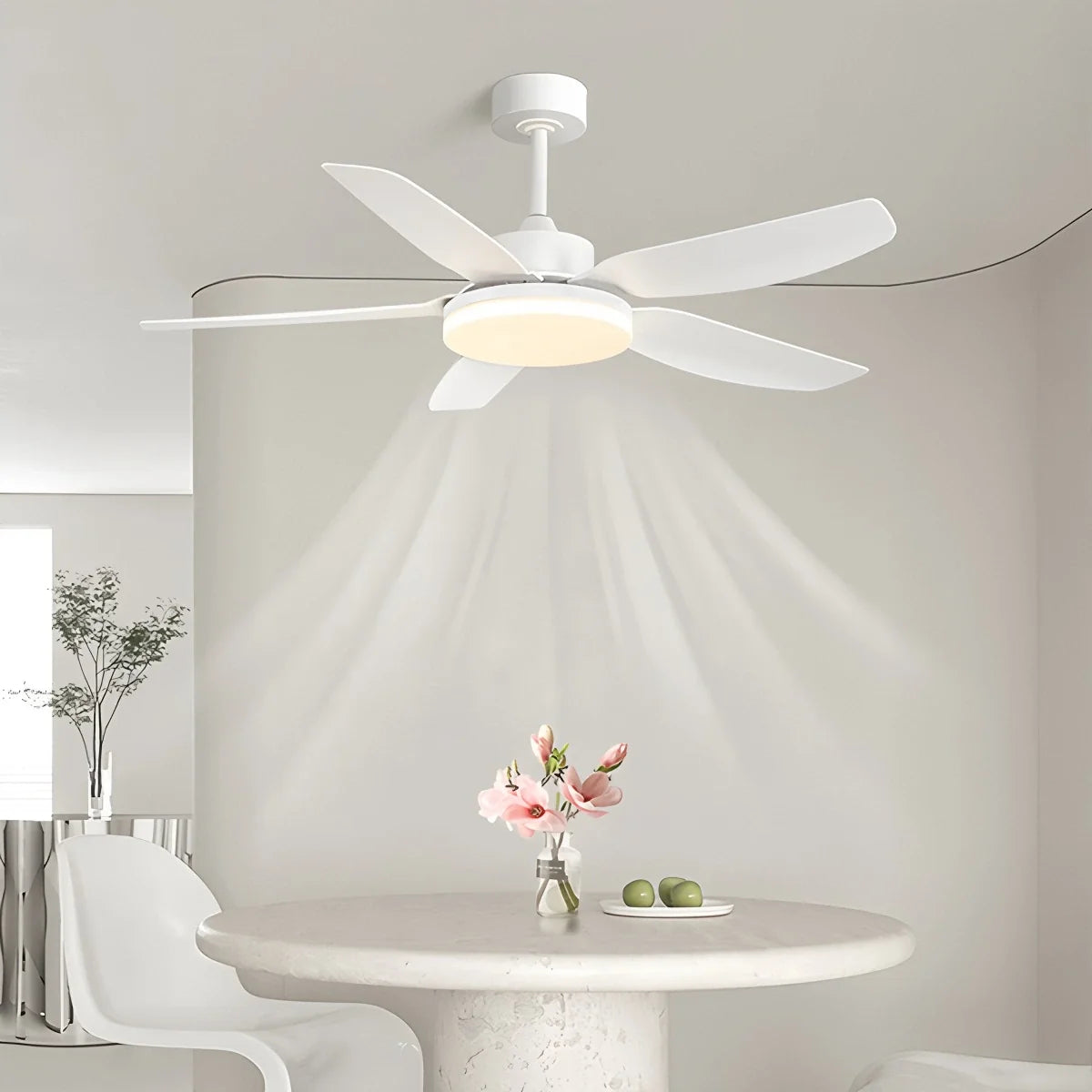 White Remote Control Ceiling Fan Light