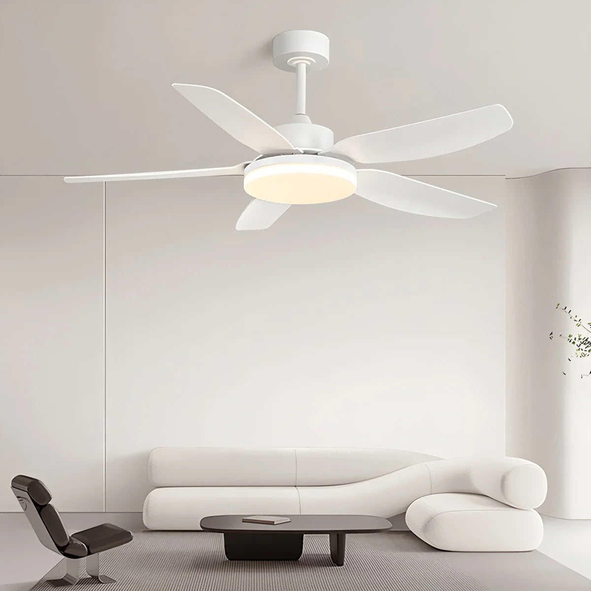 White Remote Control Ceiling Fan Light