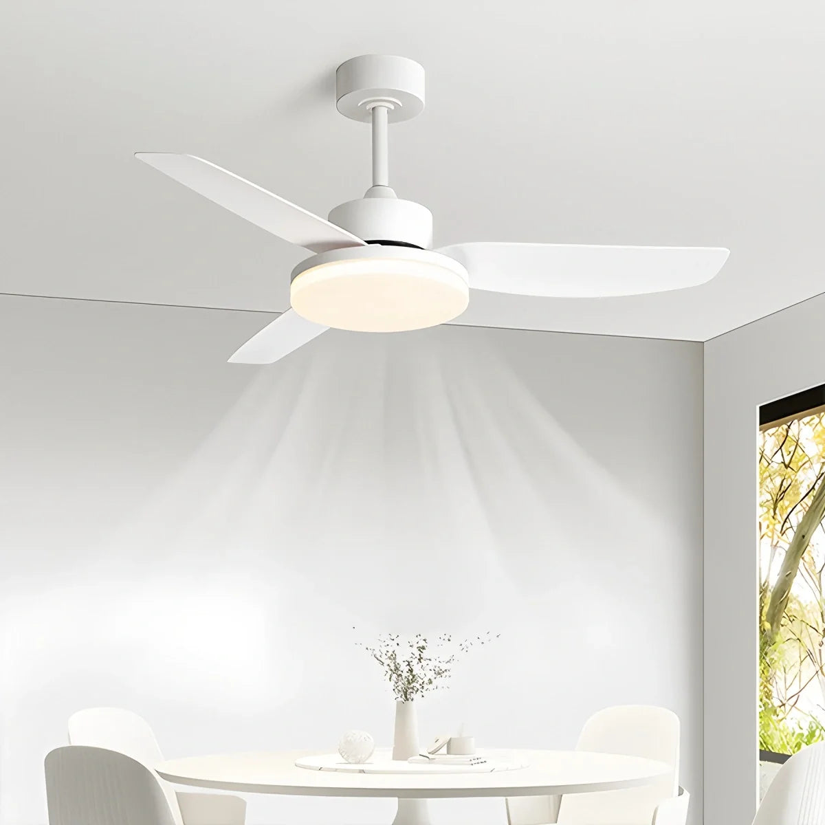 White Remote Control Ceiling Fan Light
