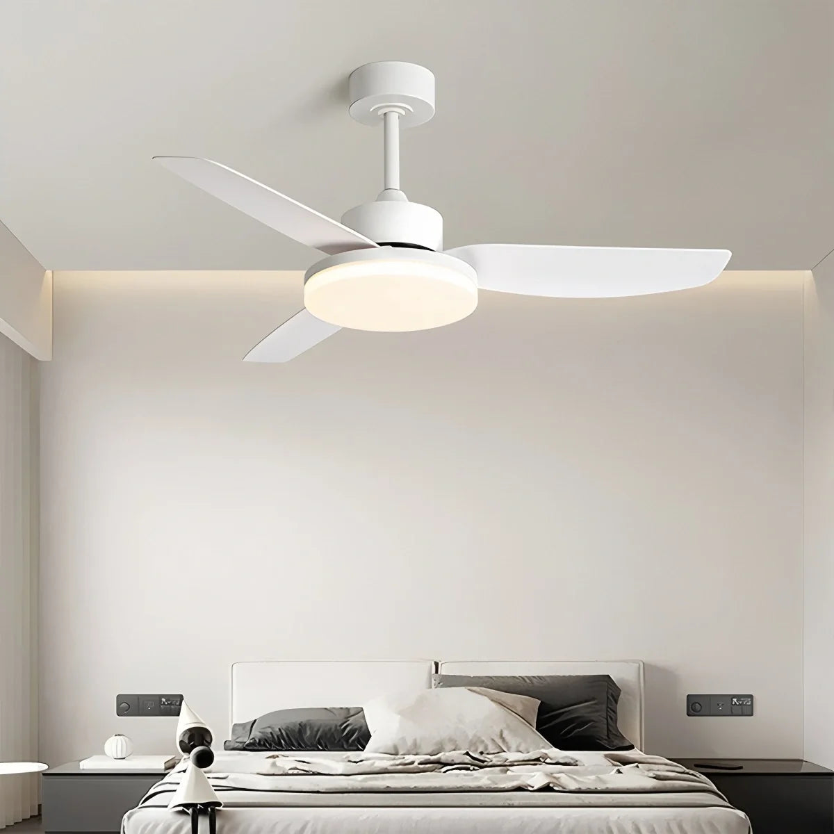 White Remote Control Ceiling Fan Light