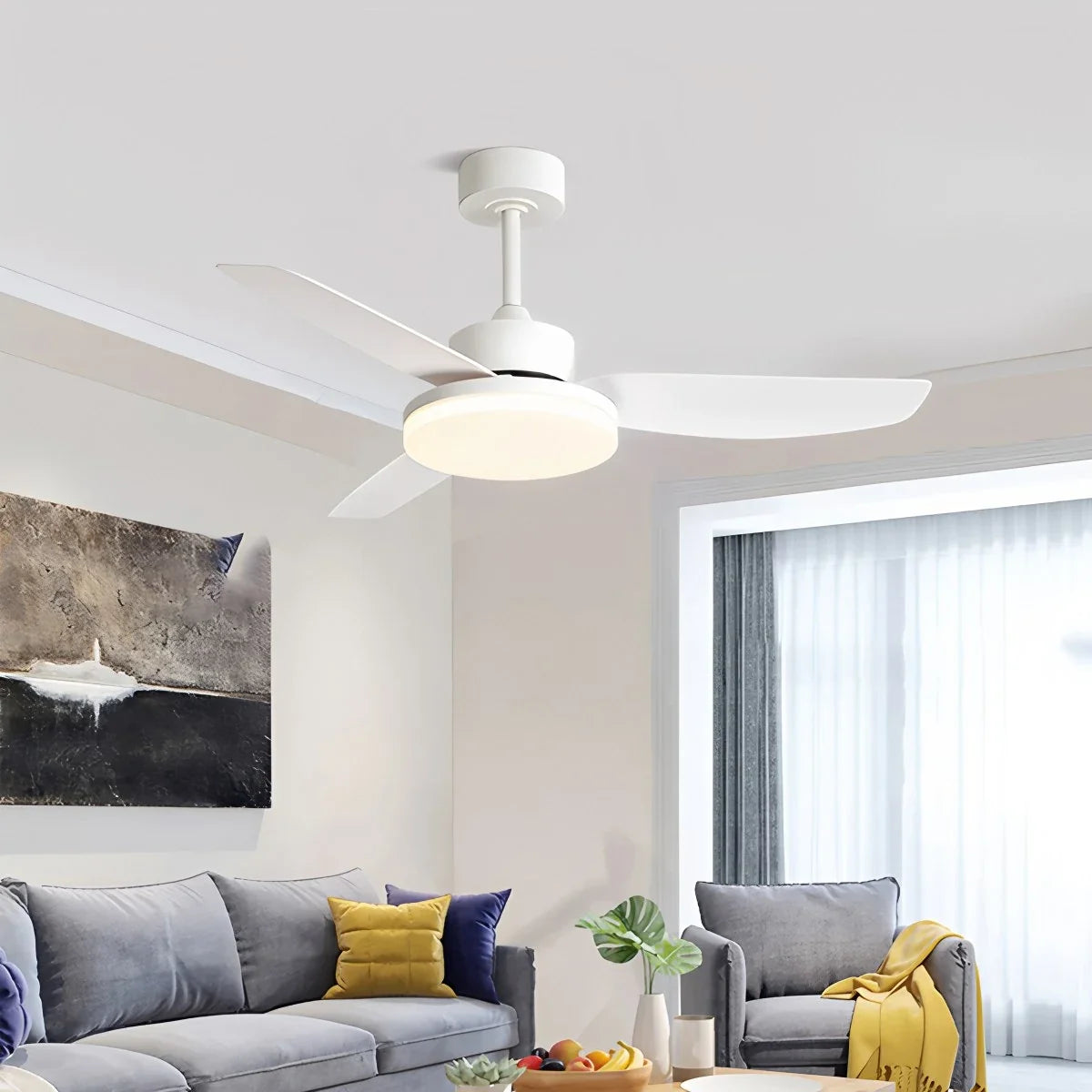 White Remote Control Ceiling Fan Light