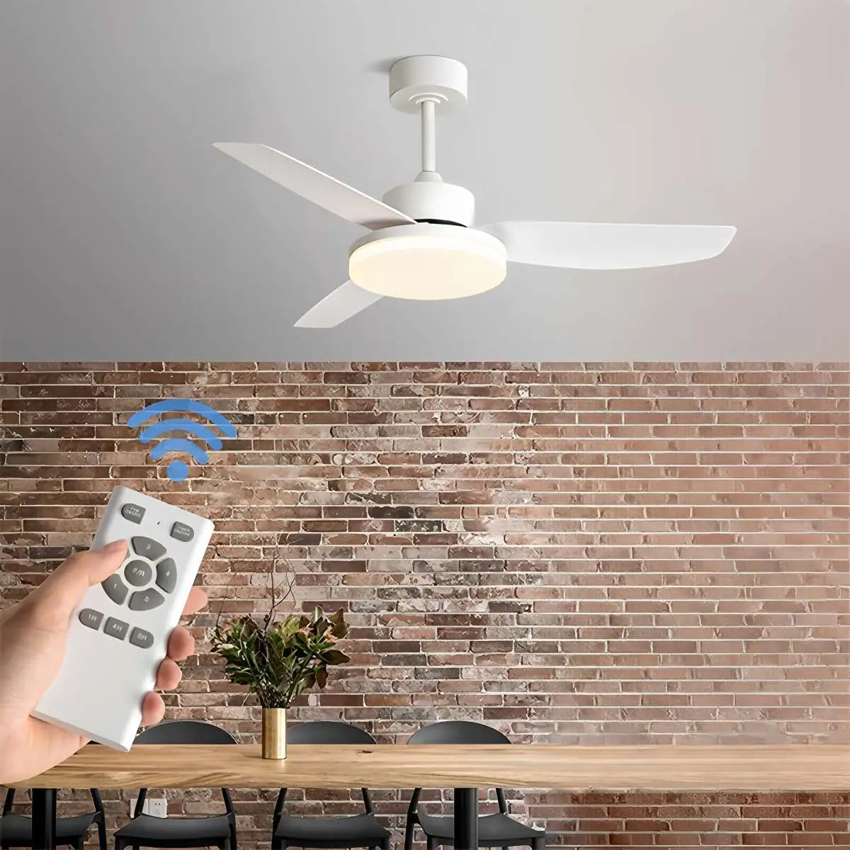 White Remote Control Ceiling Fan Light