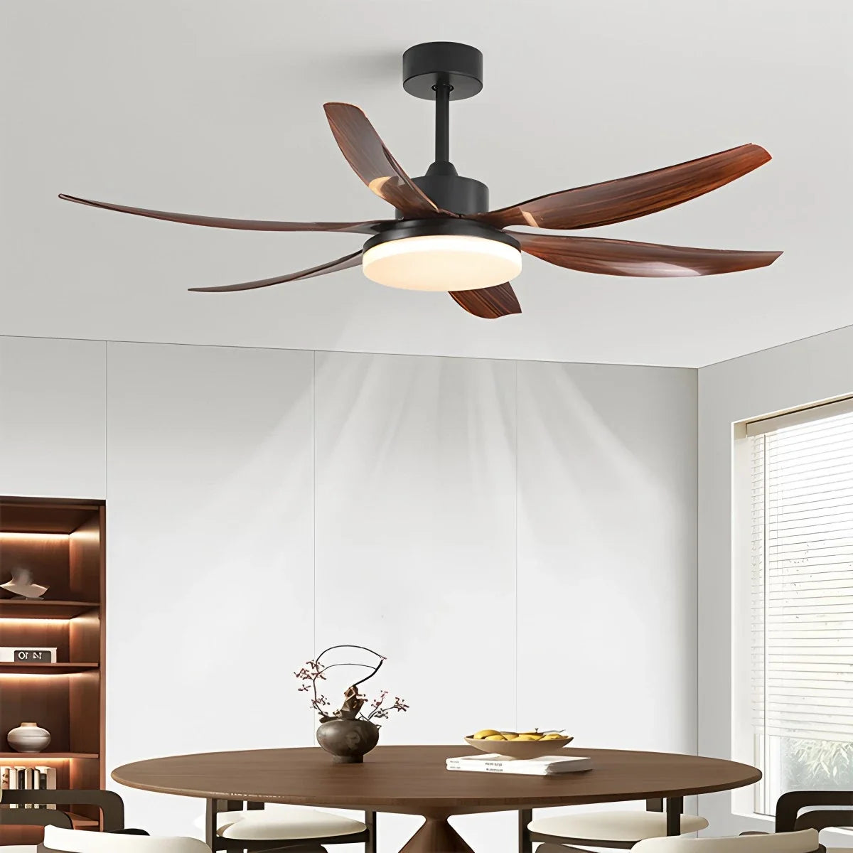 Nordic Style LED 6-Blade Ceiling Fan with Light