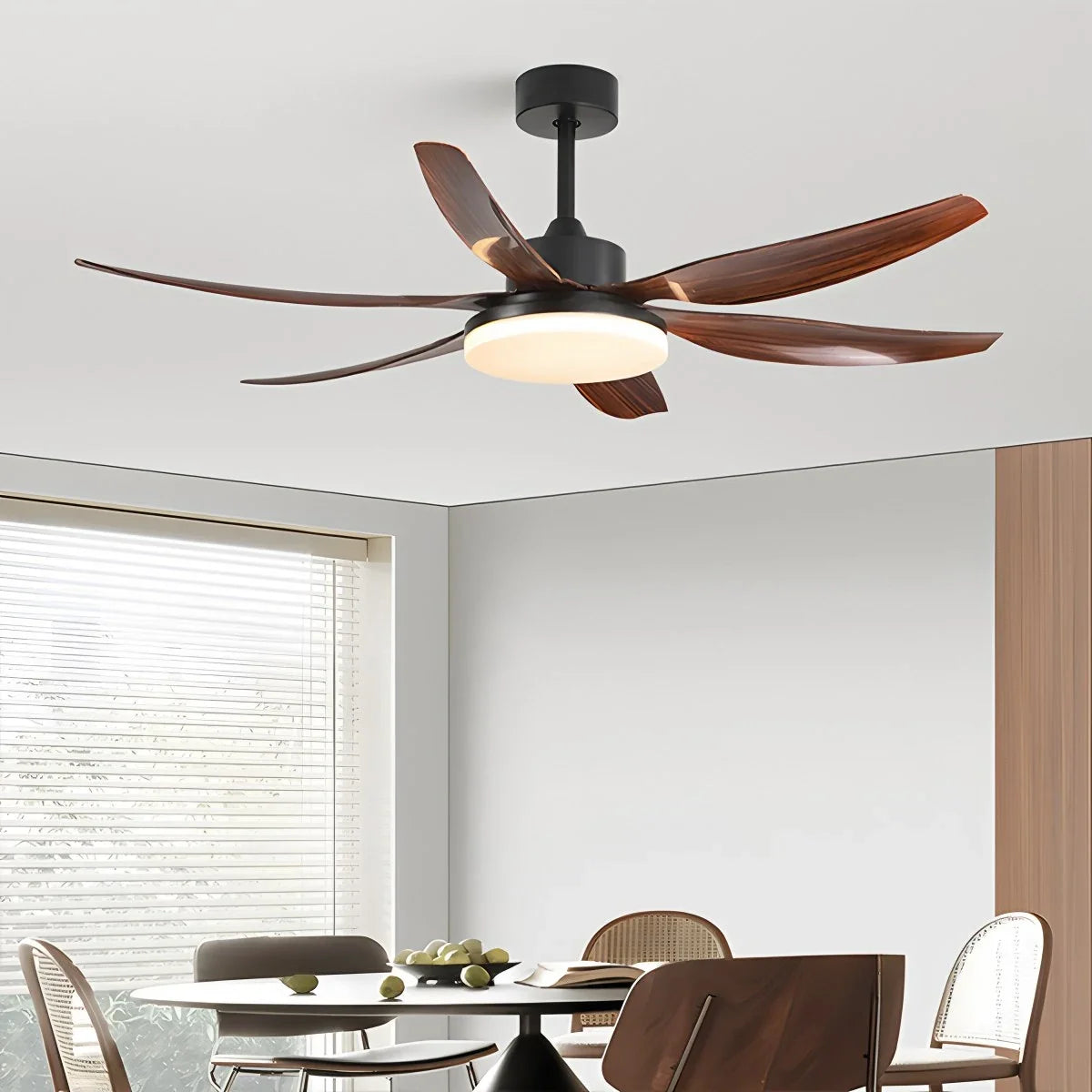 Nordic Style LED 6-Blade Ceiling Fan with Light