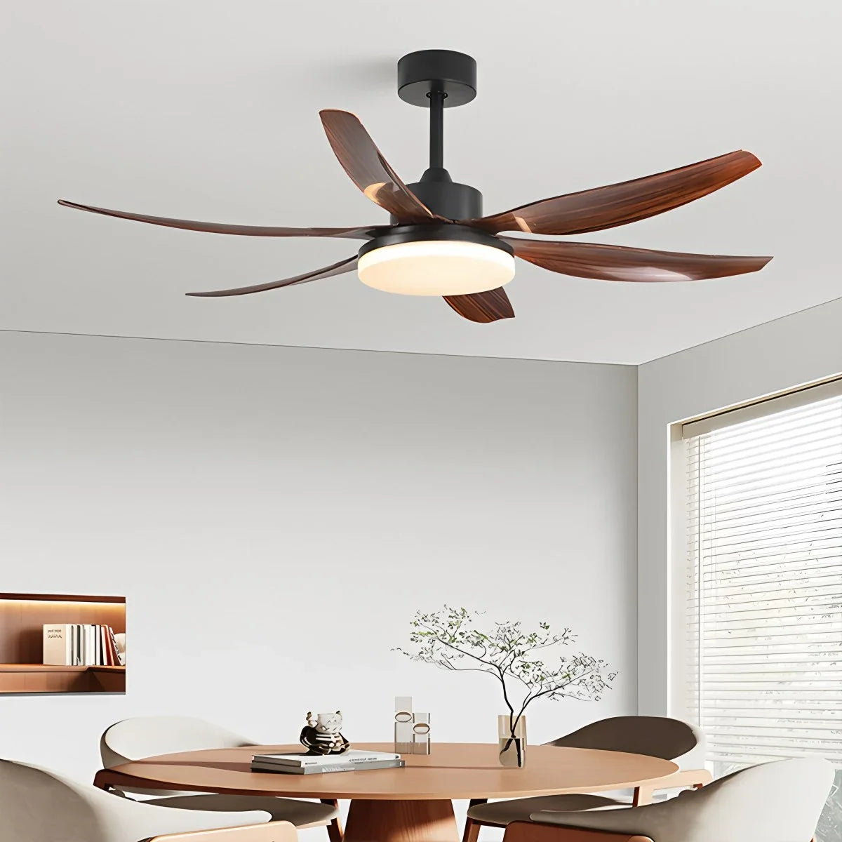 Nordic Style LED 6-Blade Ceiling Fan with Light