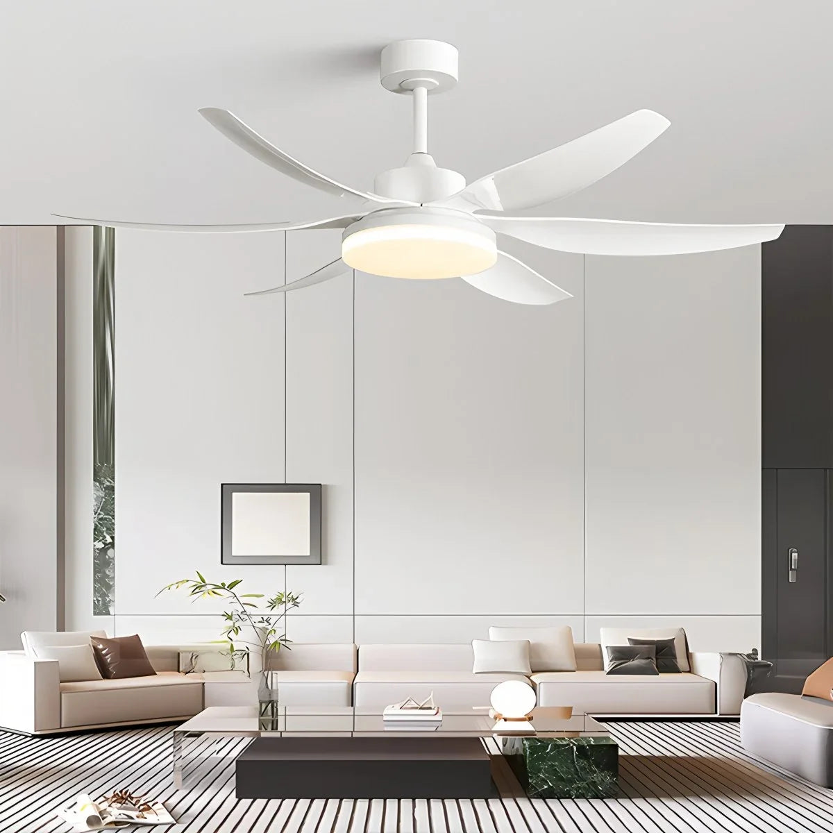 Nordic Style LED 6-Blade Ceiling Fan with Light