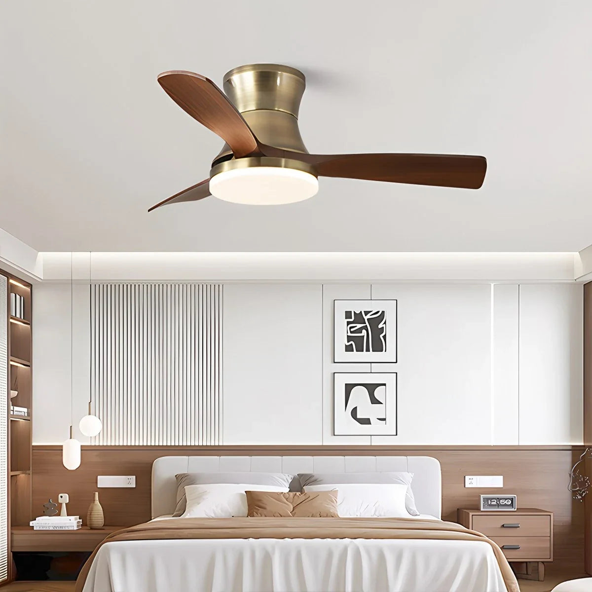 Modern 5-leaf Remote Control Ceiling Fan Light