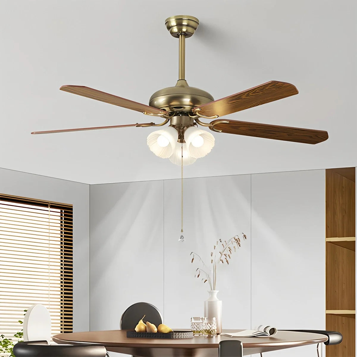 American Retro Ceiling Fan Light for Dining Room