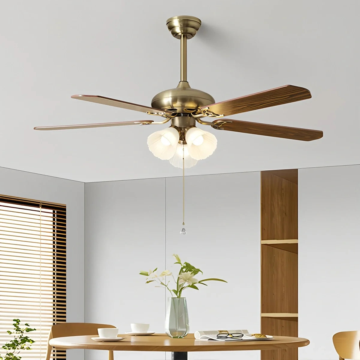 American Retro Ceiling Fan Light for Dining Room