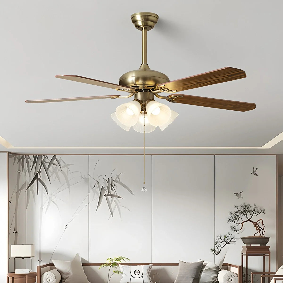 American Retro Ceiling Fan Light for Dining Room