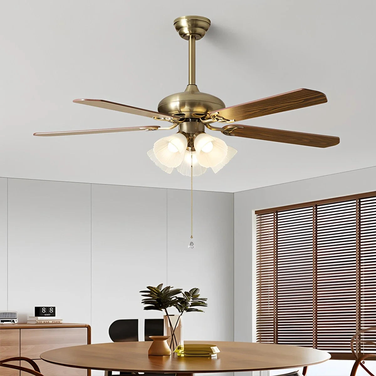 American Retro Ceiling Fan Light for Dining Room