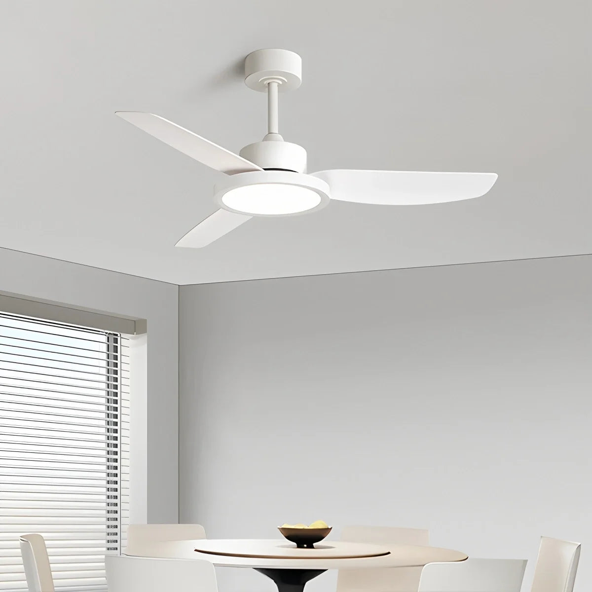 Modern White Ceiling Fans with Lights and Remote