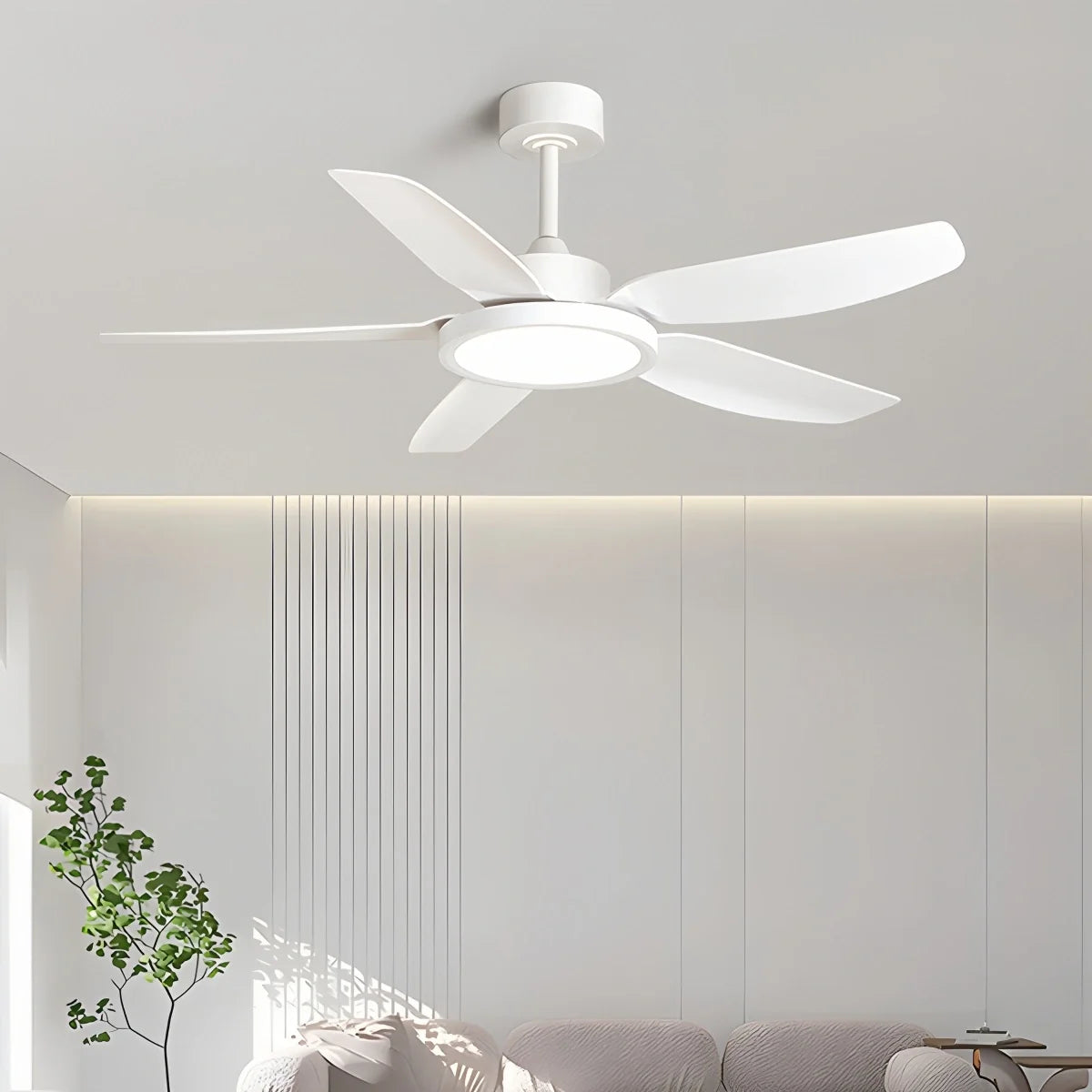 Modern White Ceiling Fans with Lights and Remote