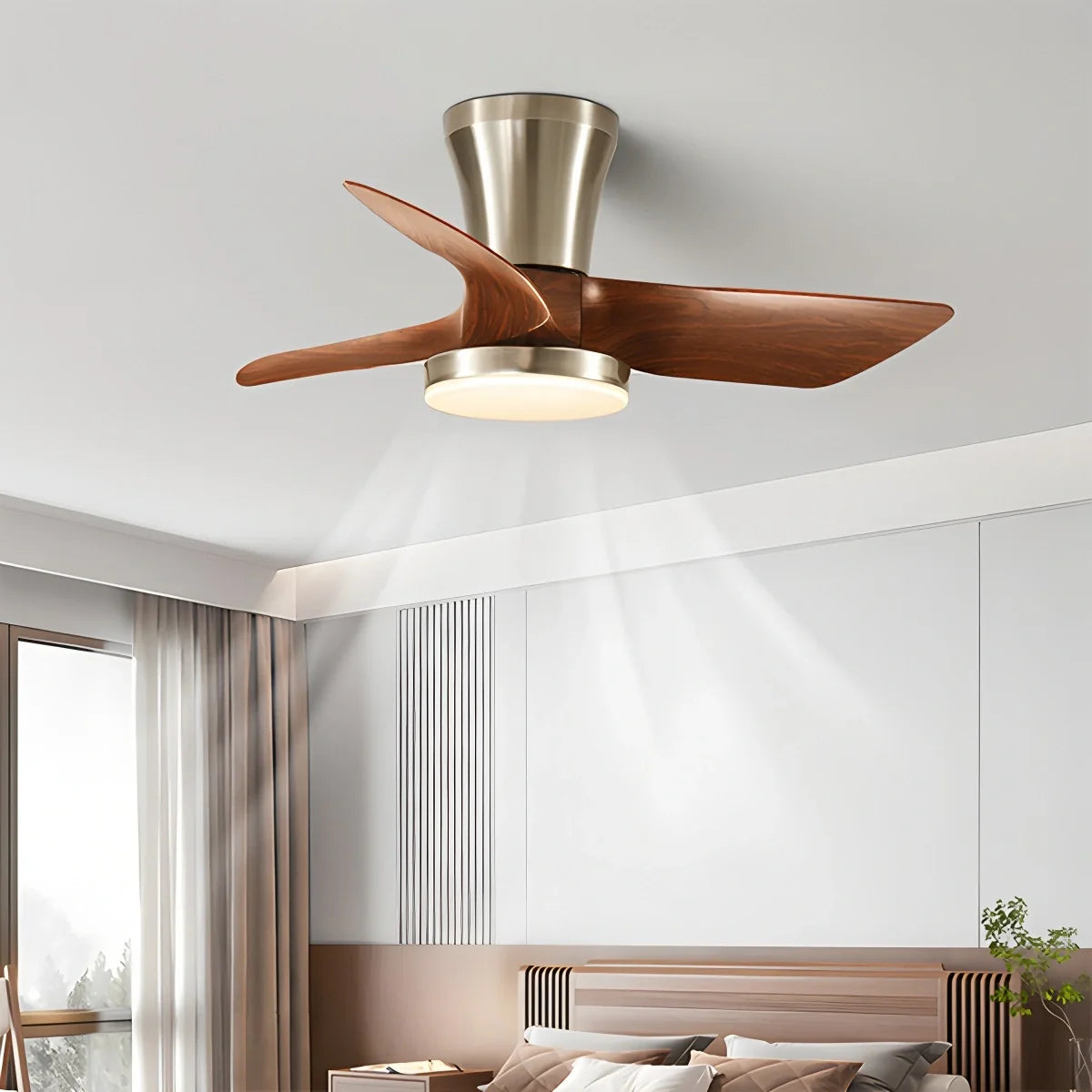 Nordic LED Ceiling Fan with Light for Living Room