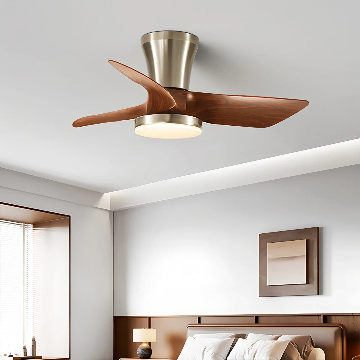 Nordic LED Ceiling Fan with Light for Living Room