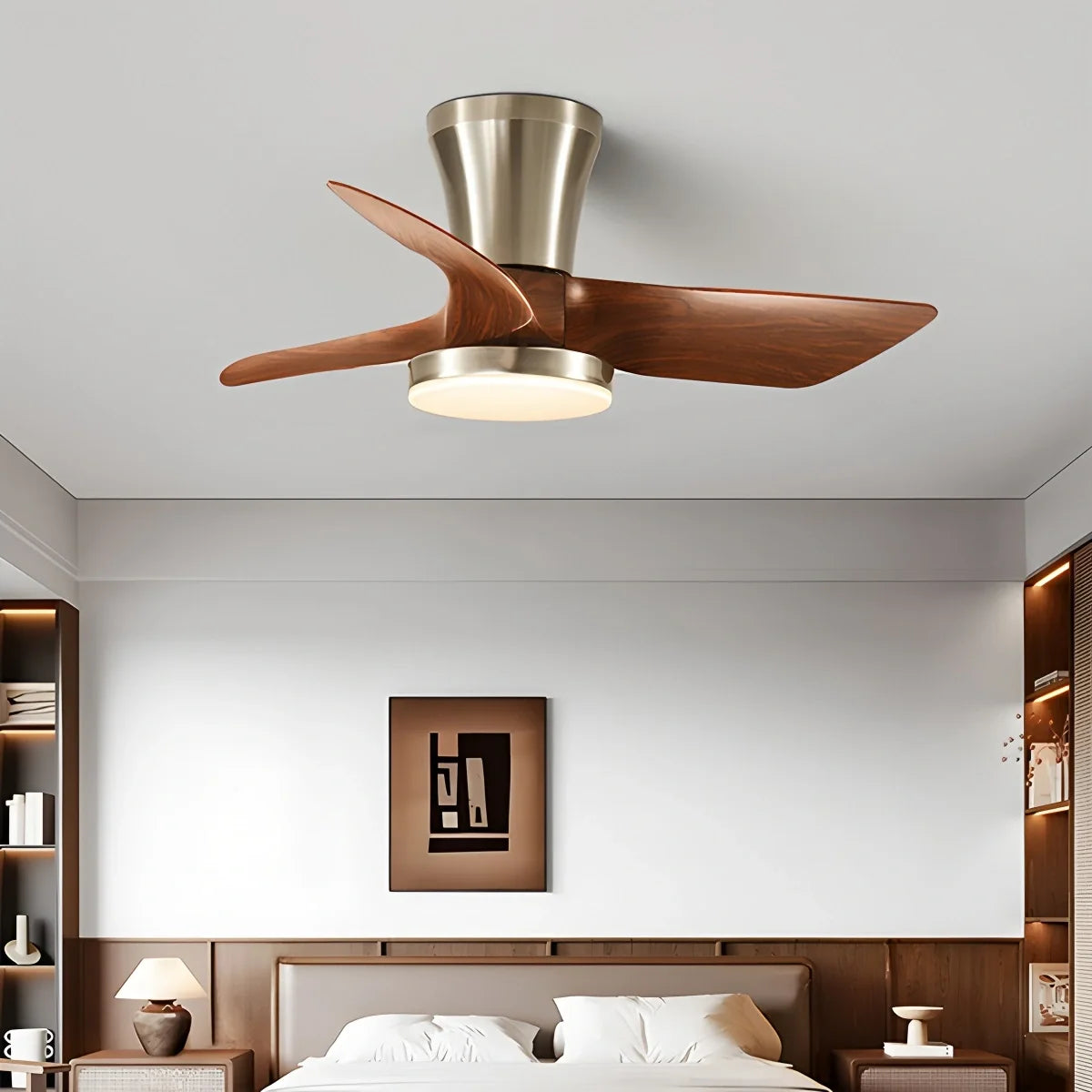 Nordic LED Ceiling Fan with Light for Living Room