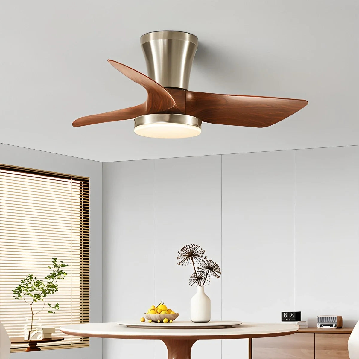 Nordic LED Ceiling Fan with Light for Living Room