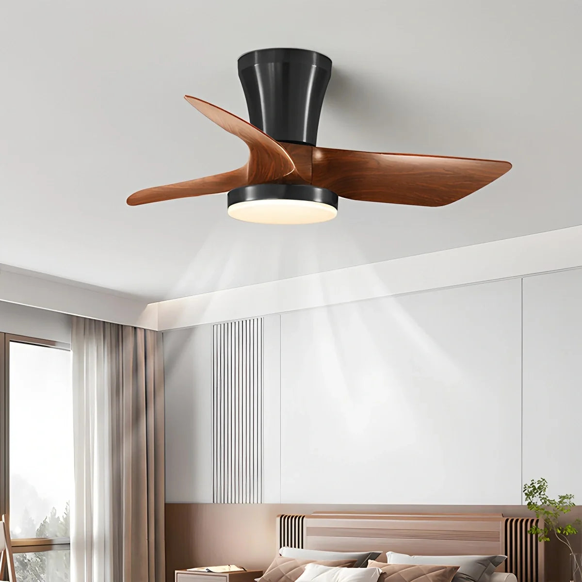 Nordic LED Ceiling Fan with Light for Living Room
