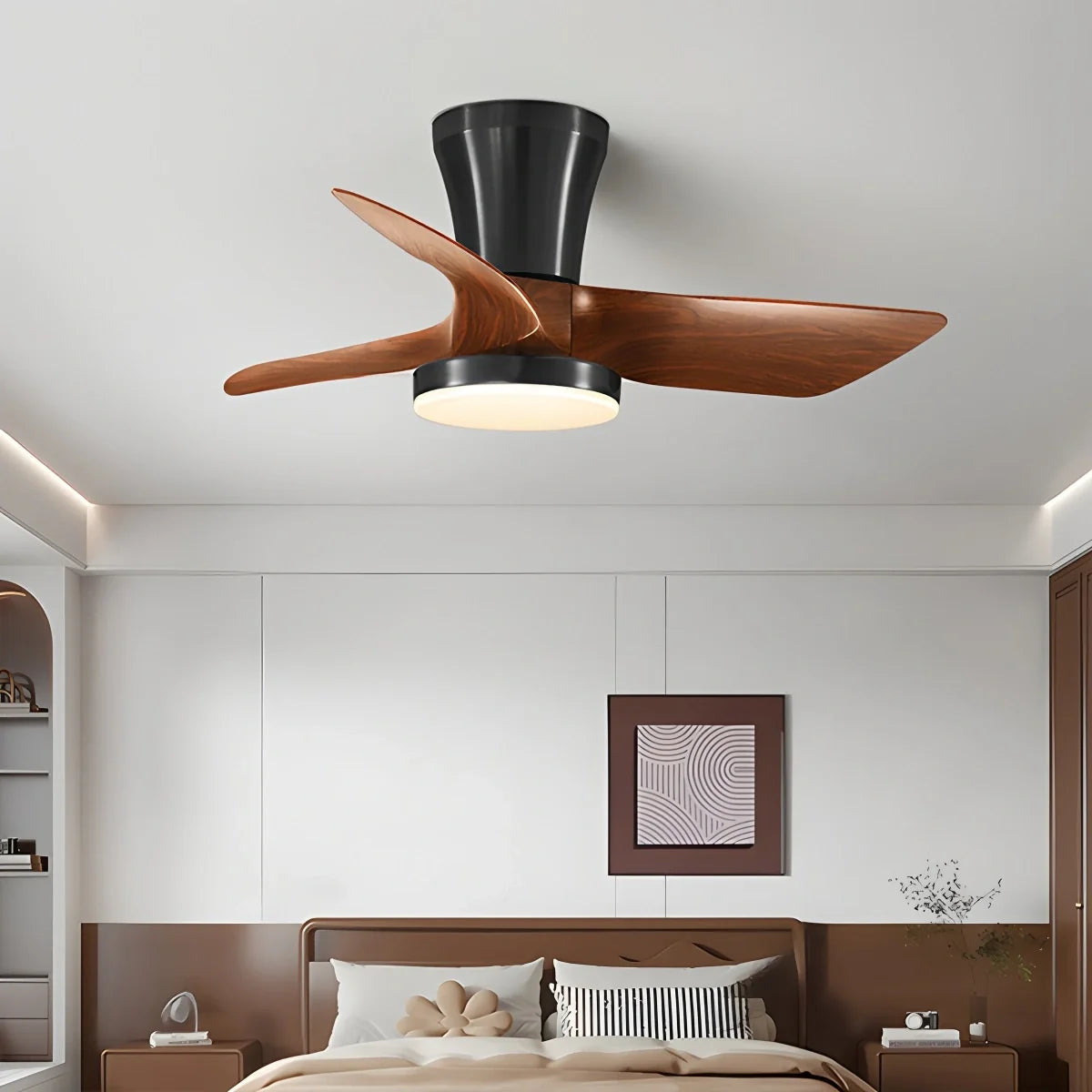 Nordic LED Ceiling Fan with Light for Living Room