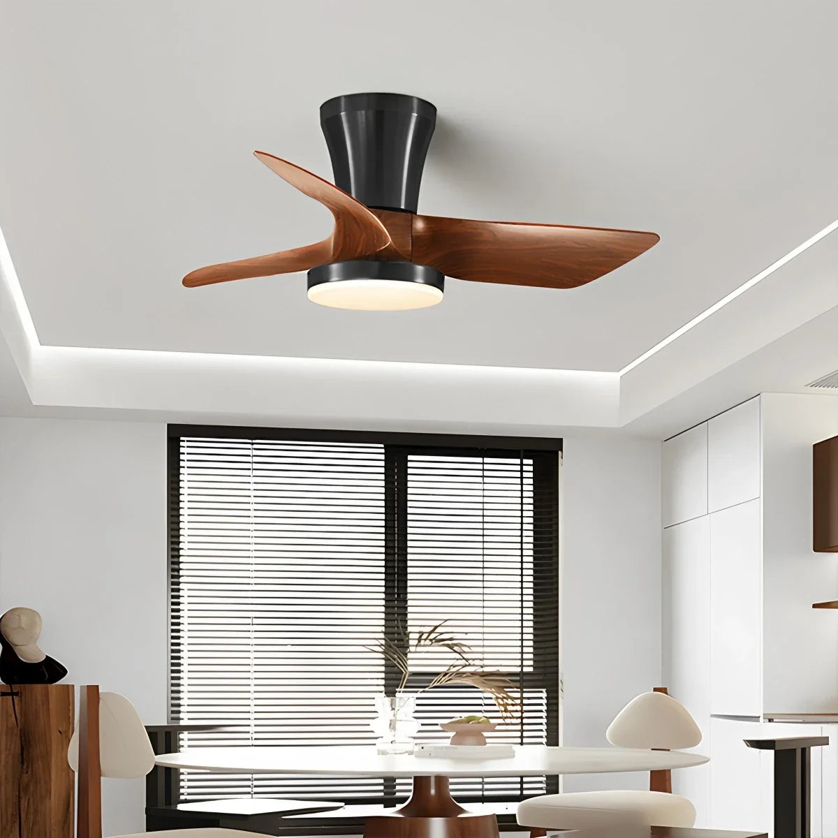 Nordic LED Ceiling Fan with Light for Living Room
