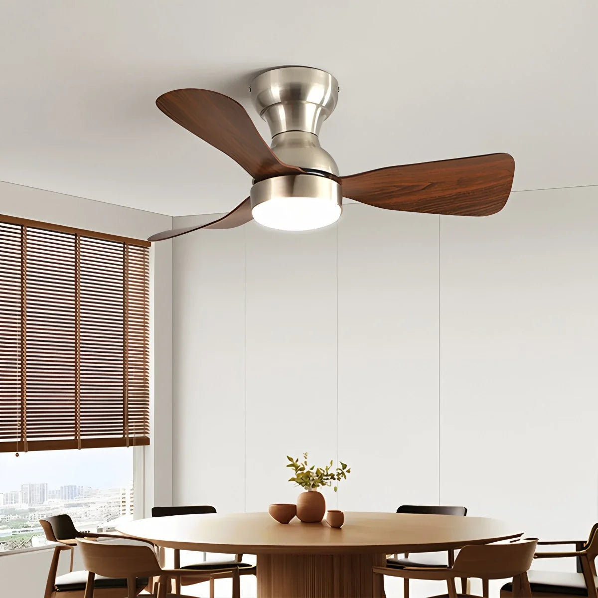 Small Size Indoor Ceiling Fan Light with Remote