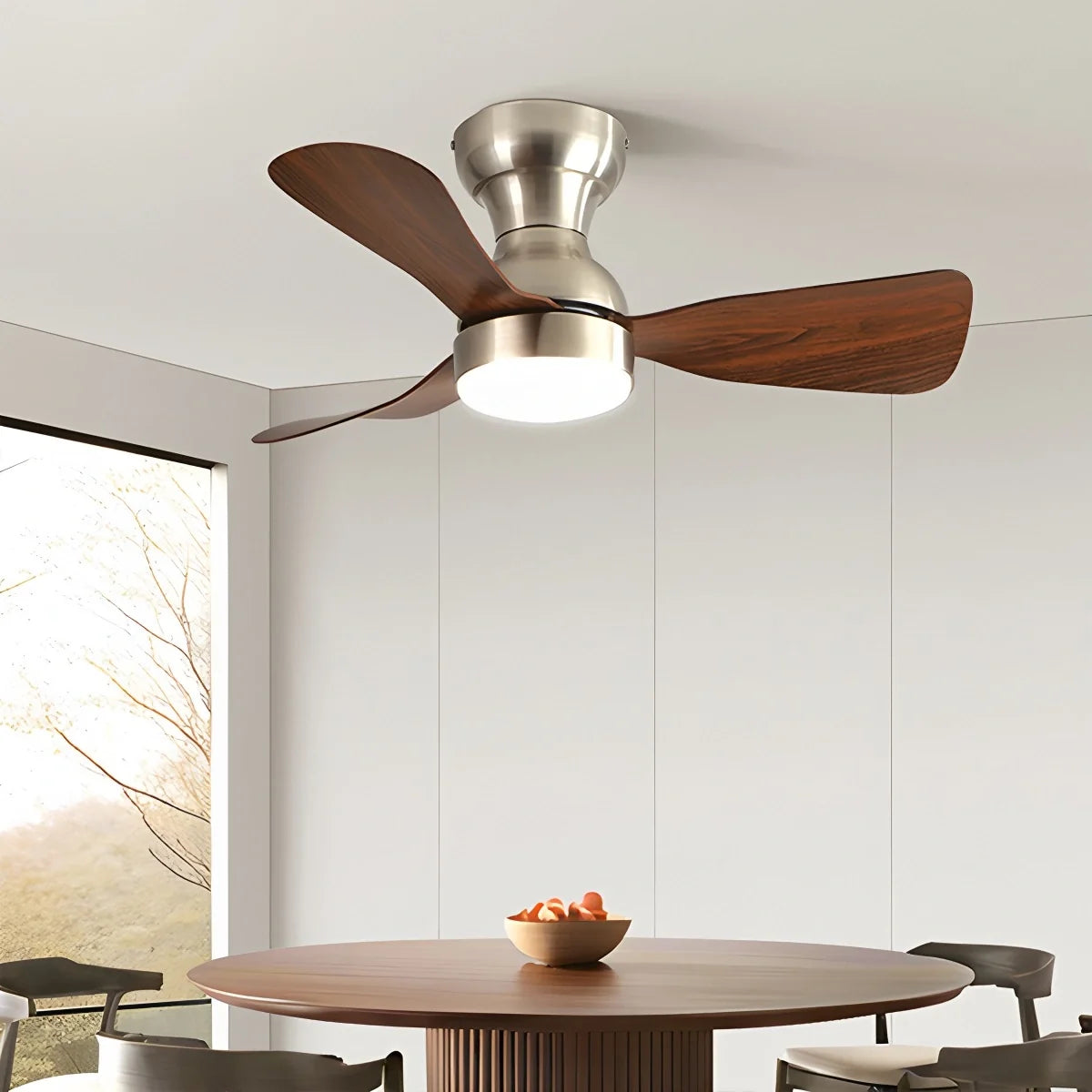 Small Size Indoor Ceiling Fan Light with Remote