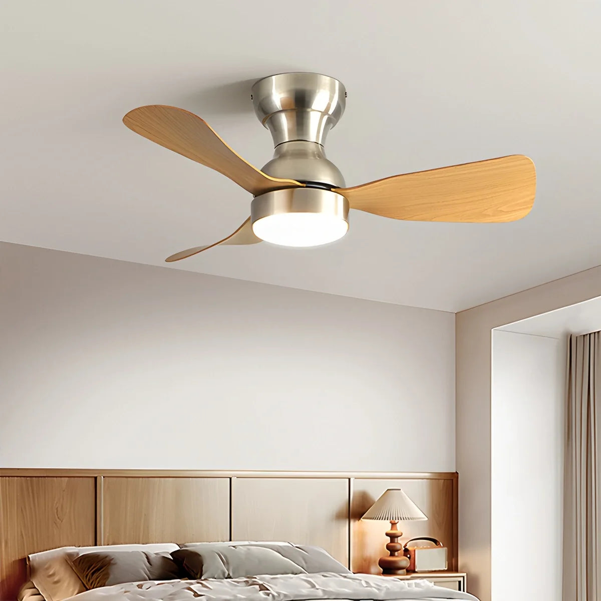 Small Size Indoor Ceiling Fan Light with Remote