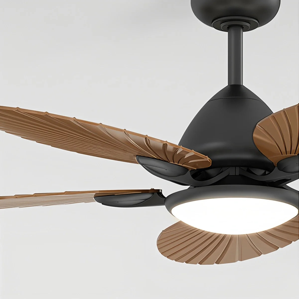 5-Blade Palm Leaf Ceiling Fan with Light