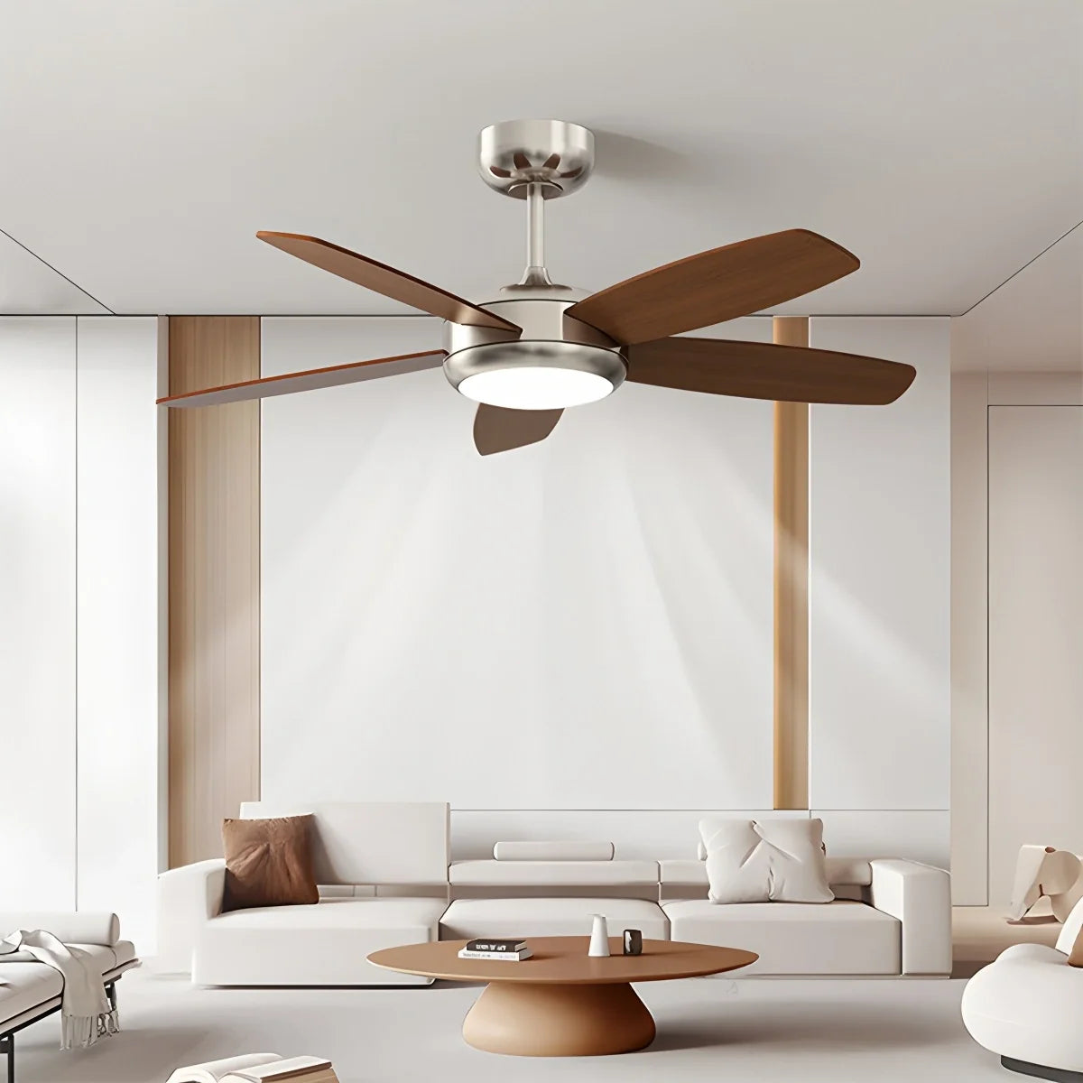 Retro American Style 5-blade Ceiling Fan Light