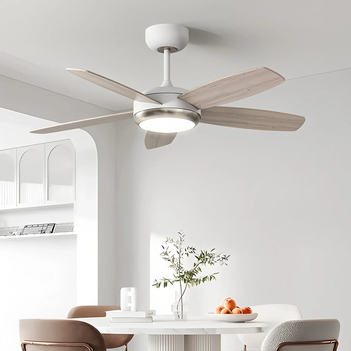 Retro American Style 5-blade Ceiling Fan Light
