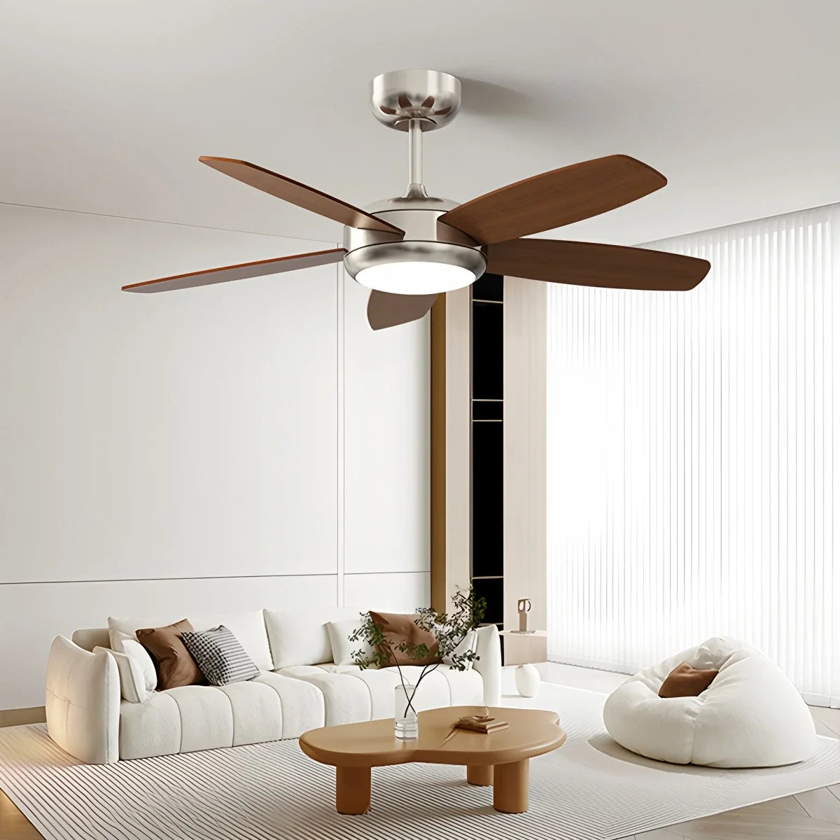 Retro American Style 5-blade Ceiling Fan Light