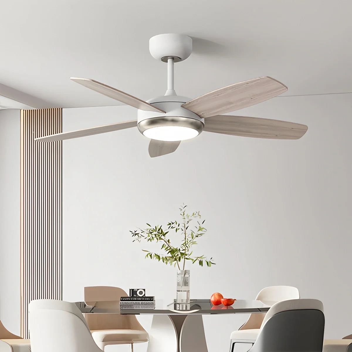 Retro American Style 5-blade Ceiling Fan Light