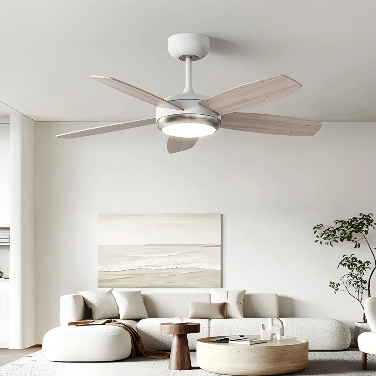 Retro American Style 5-blade Ceiling Fan Light