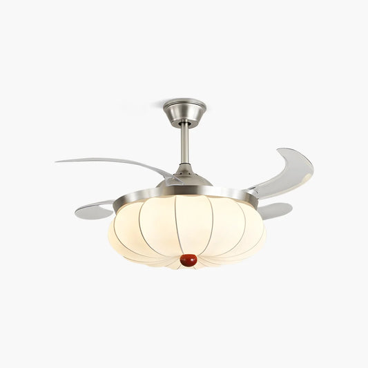 Retro Fabric Ceiling Fan Light for Dining Room