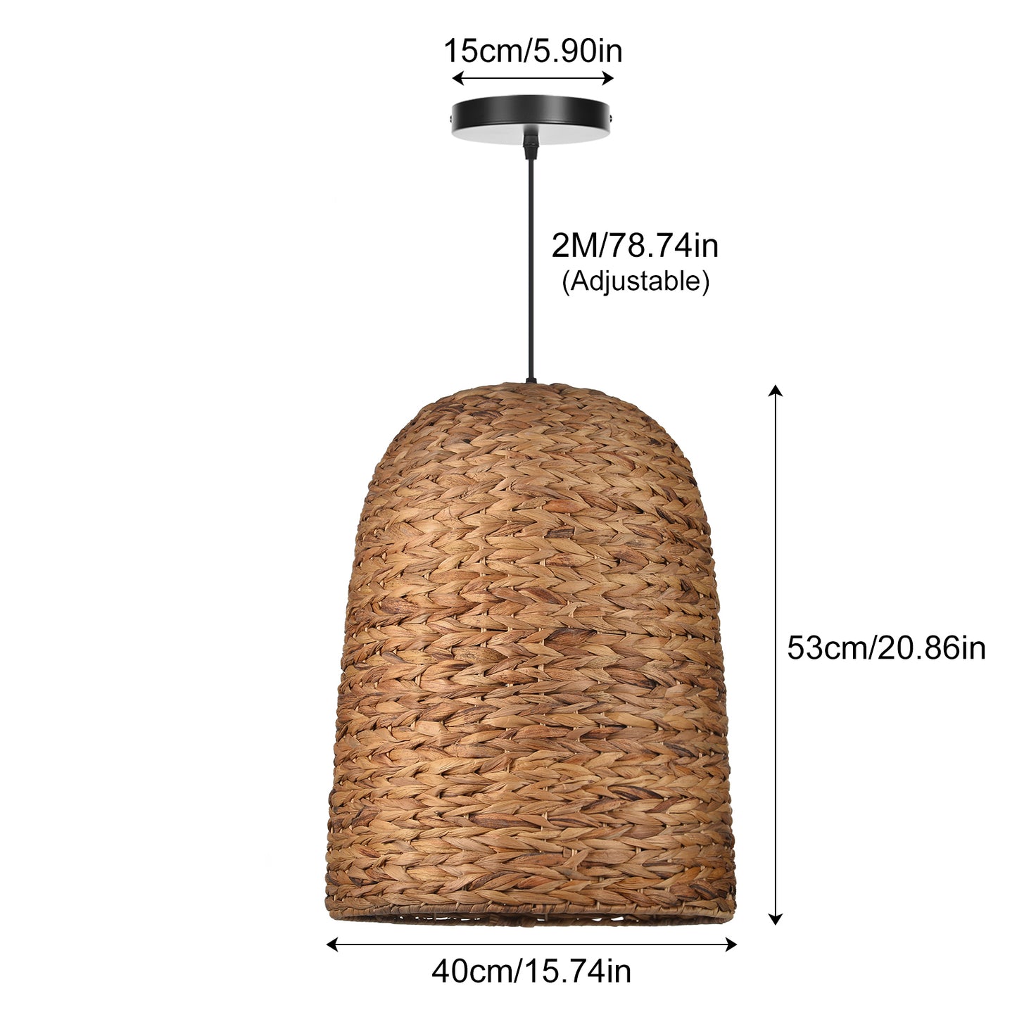 Natural Basket Seagrass Woven Pendant Light Boho Design Hanging Lamp