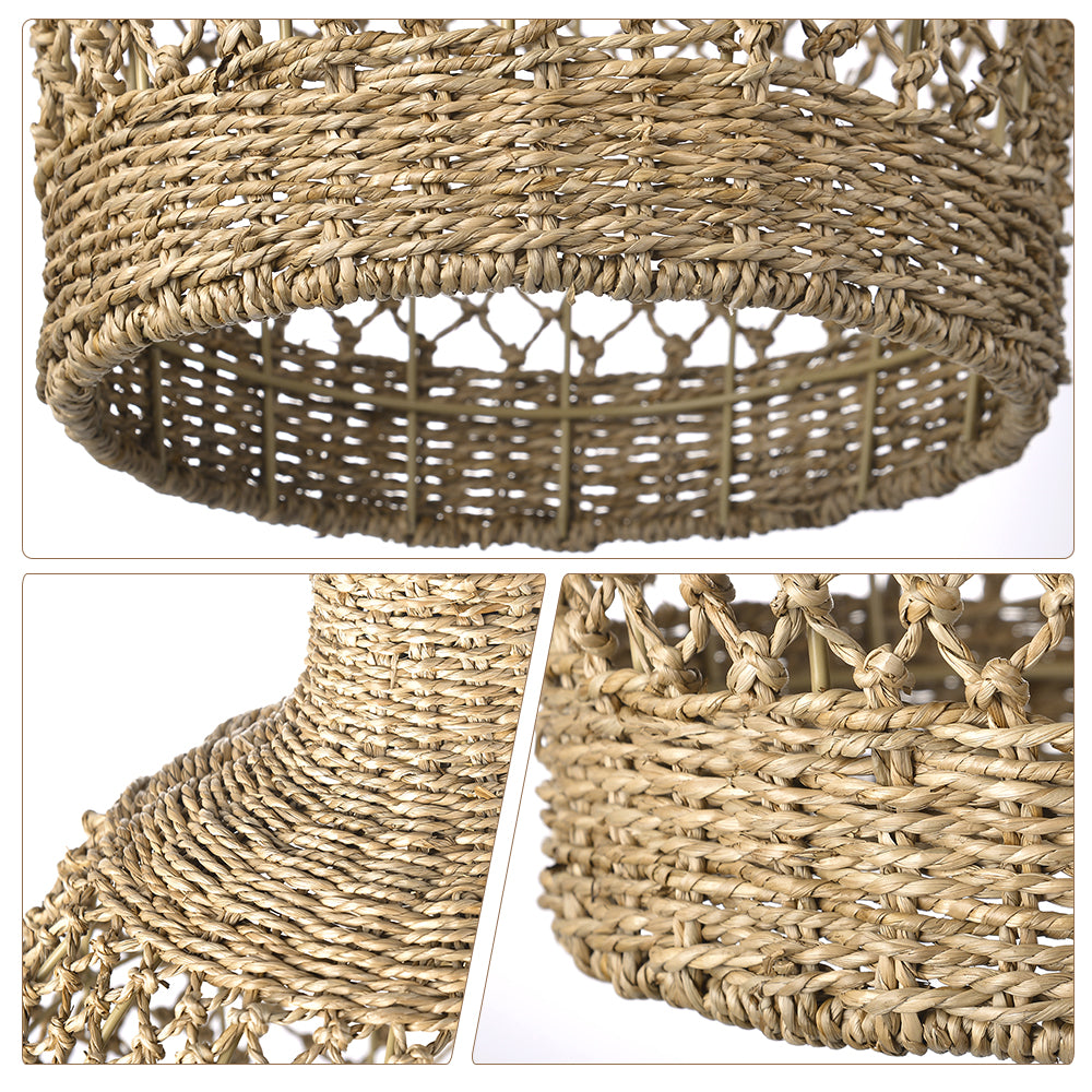 Bohemian style Straw rope hollow pendant light