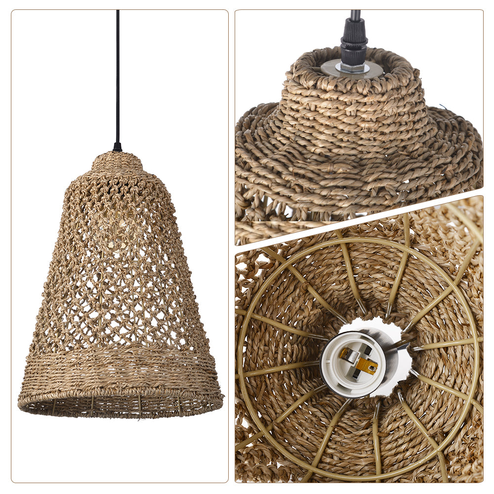Hand-woven hollow dining room straw rope pendant light