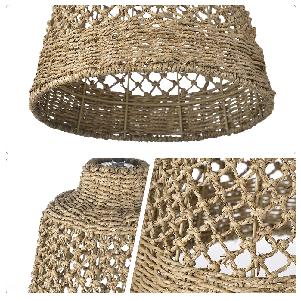 Hand-woven hollow dining room straw rope pendant light
