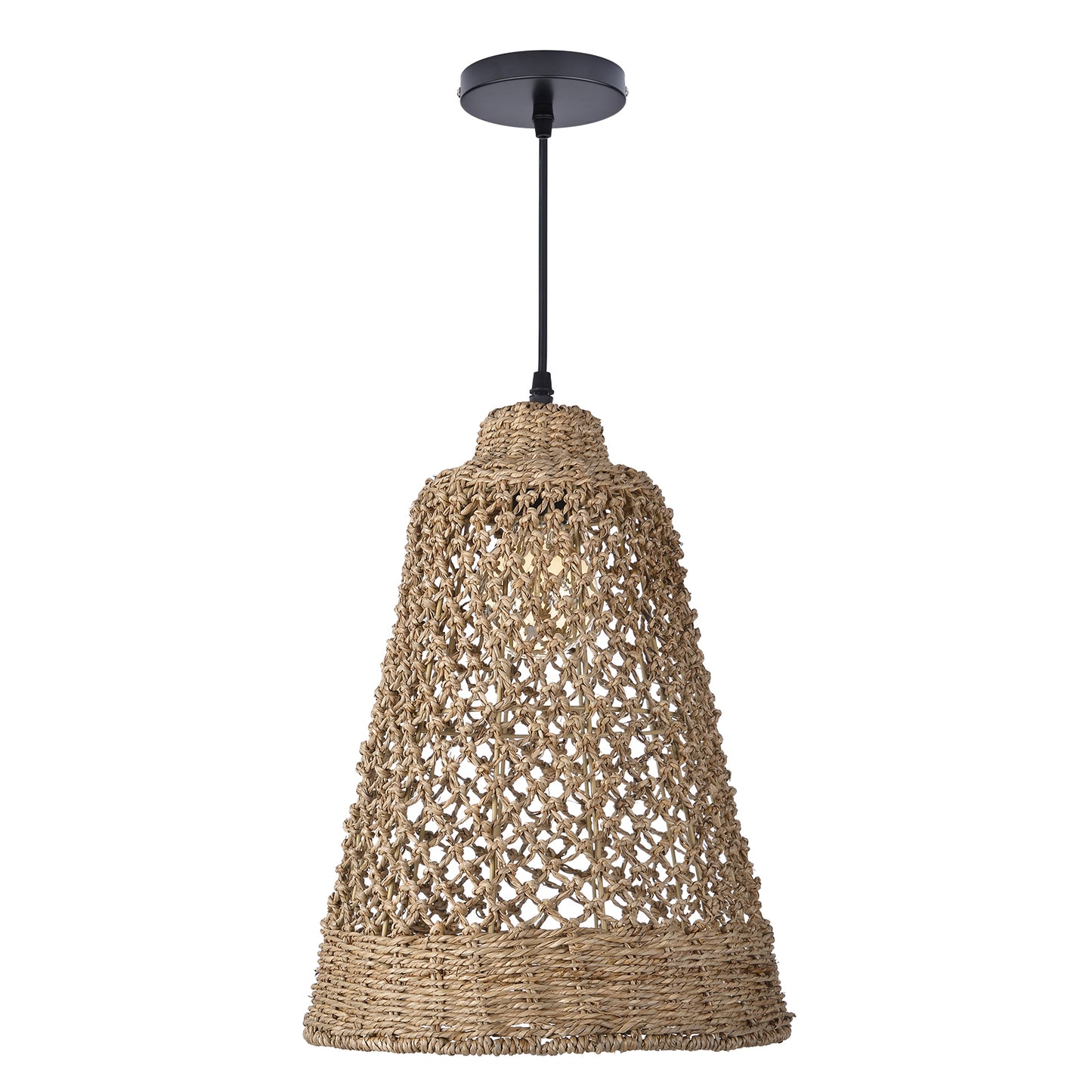 Hand-woven hollow dining room straw rope pendant light