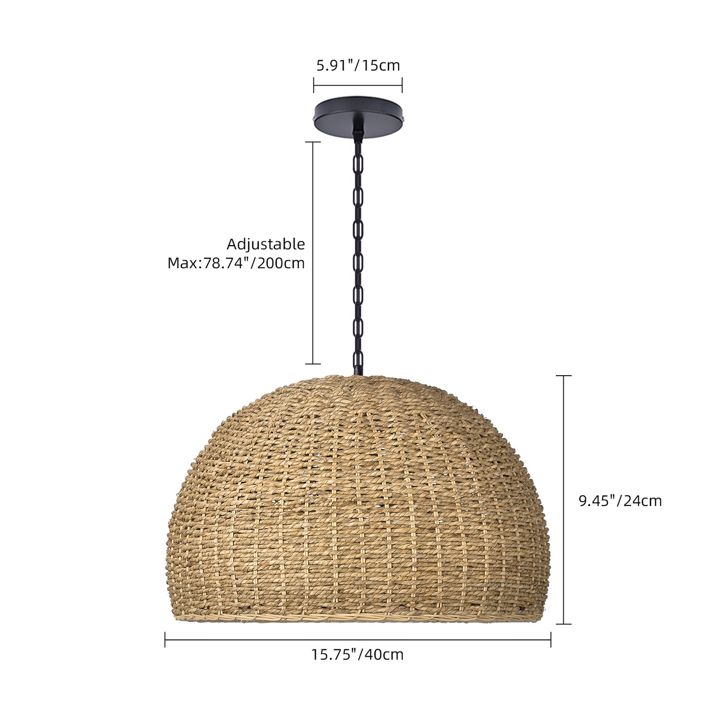 Bohemian Seagrass High Quality Woven pendant light for outdoor