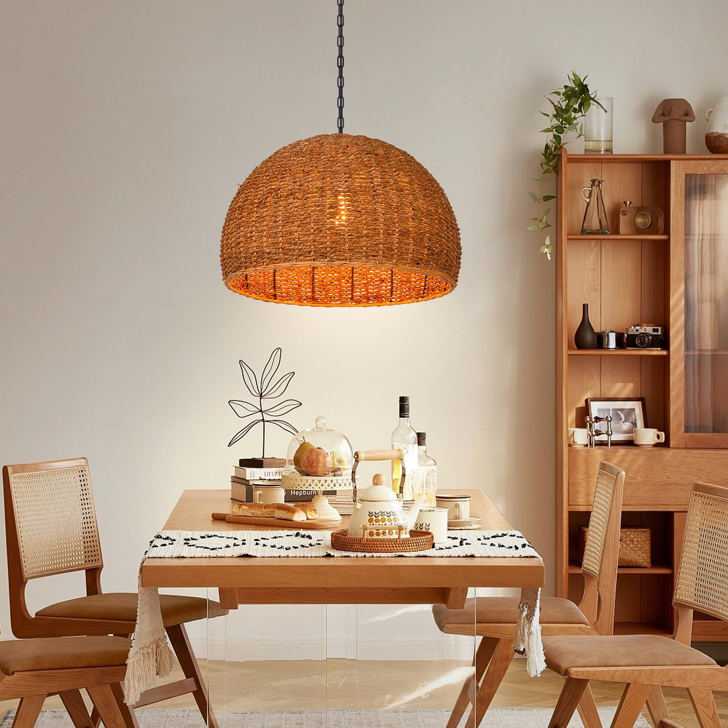 Bohemian Seagrass High Quality Woven pendant light for outdoor